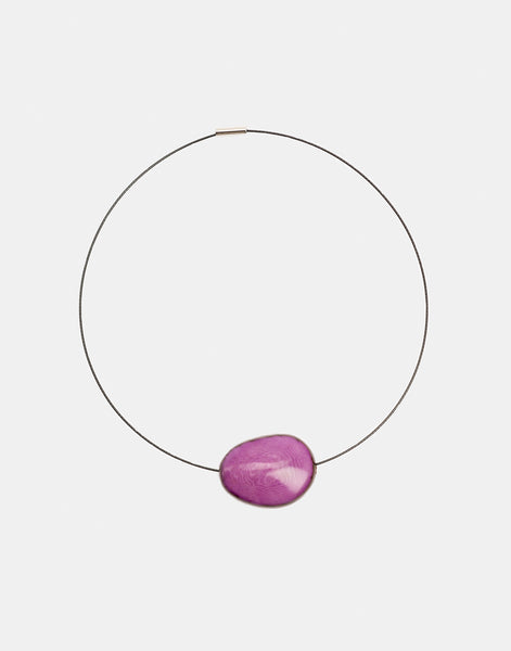 Flattened Seed Wire Necklace - Pretty Pink Jewellery
