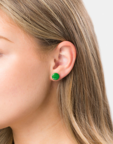 Green Confetti Tagua Studs Earrings - Pretty Pink Jewellery