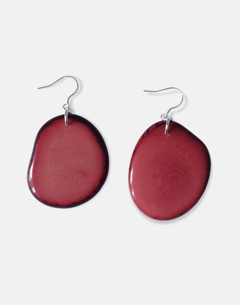 Dusky Pink Folha Tagua Nut Earrings - Pretty Pink Jewellery