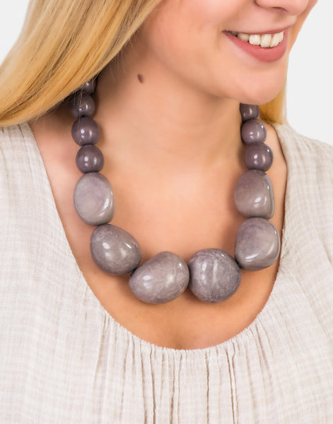 Grey Organico Necklace - Pretty Pink Jewellery
