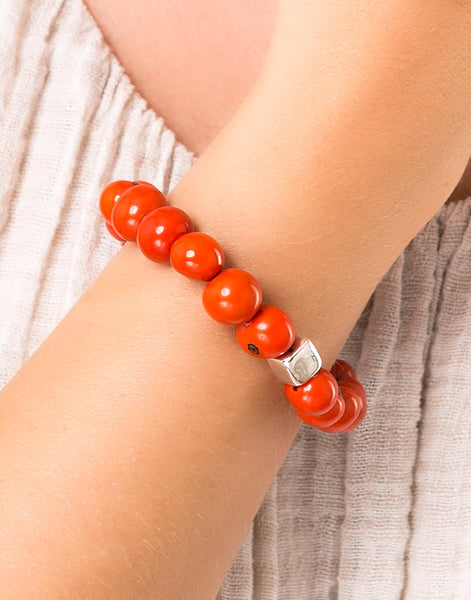 Orange Acai Berry Bracelets - Warm Colours - Pretty Pink Jewellery