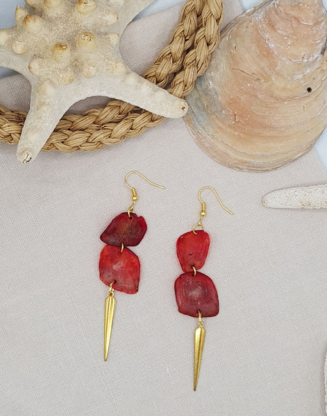 Red Scama Earrings - Pretty Pink Jewellery
