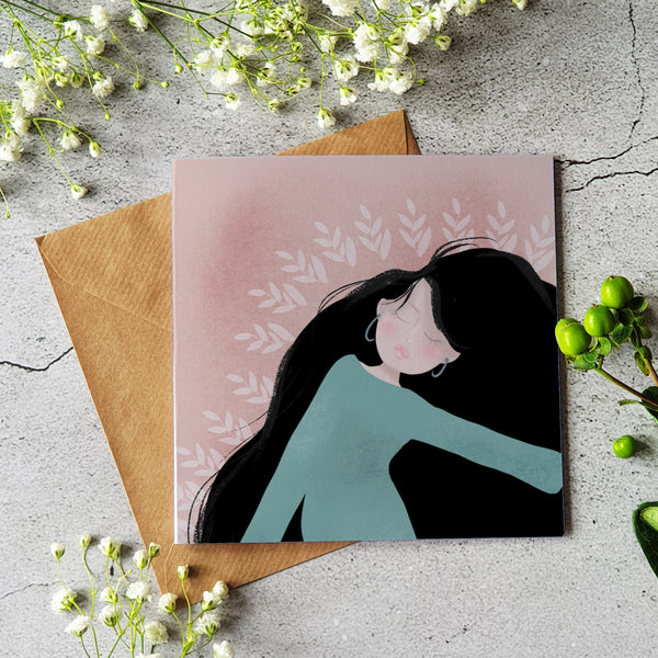 Chilling greeting card - Blank inside - Pretty Pink Jewellery