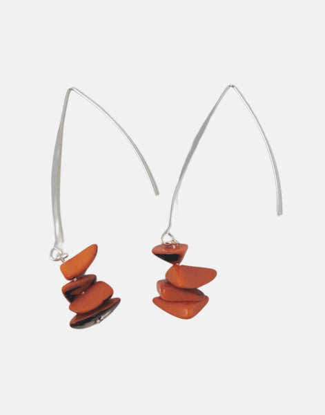Orange Sheila Earrings - Pretty Pink Jewellery