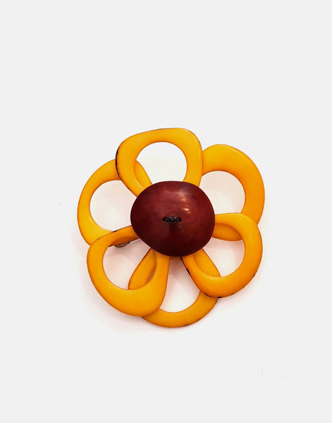 Yellow Flower Brooch - Pretty Pink Jewellery