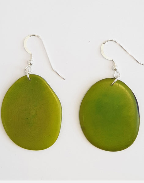 Apple Folha Tagua Nut Earrings - Pretty Pink Jewellery