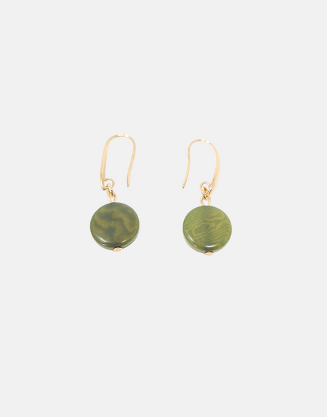 Green Confetti Drop Earrings - Pretty Pink Jewellery