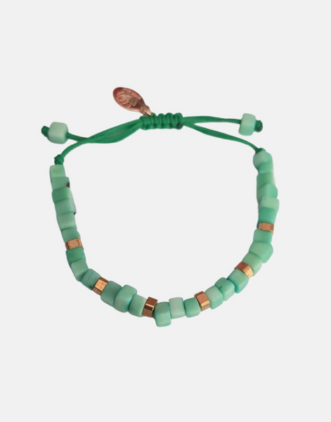Aqua Friendship Tagua Bracelet - Pretty Pink Jewellery