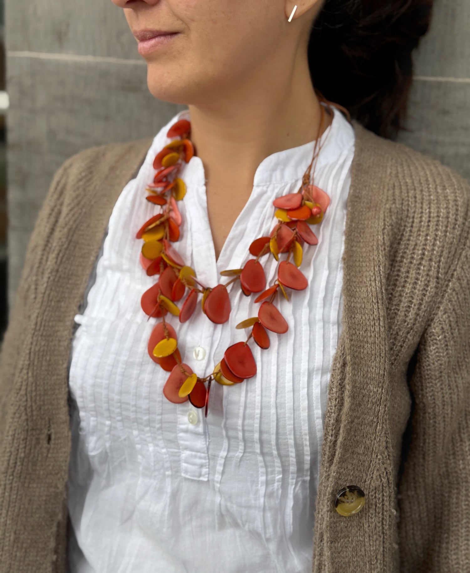 Sienna Tagua Necklace - Sunset