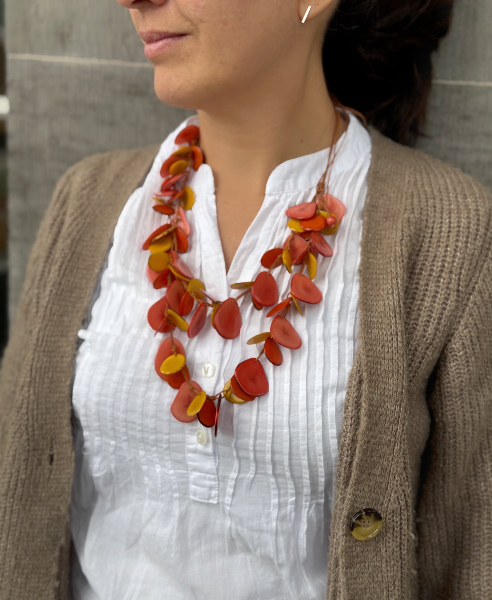 Sienna Tagua Necklace - Sunset
