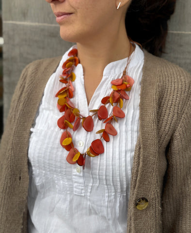 Sienna Tagua Necklace - Sunset