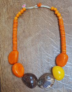 Angelica Tagua Necklace - Orange