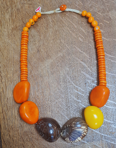 Angelica Tagua Necklace - Orange