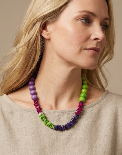 Ayla Necklace - Purple, Pink and Green