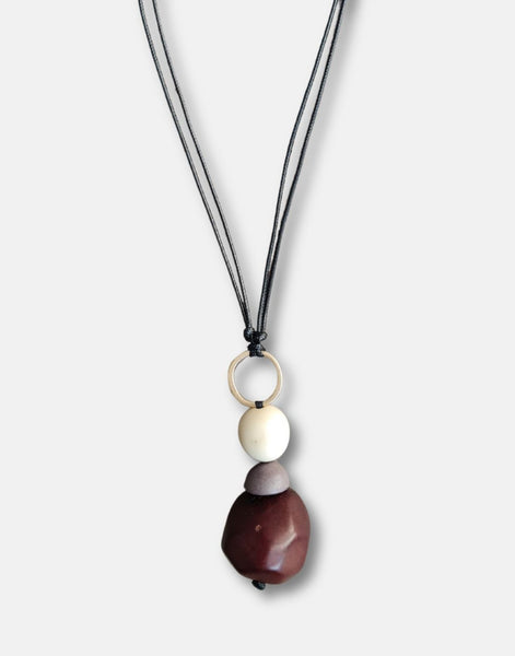 Beta Adjustable Pendant Necklace - Chocolate