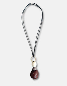 Beta Adjustable Pendant Necklace - Chocolate