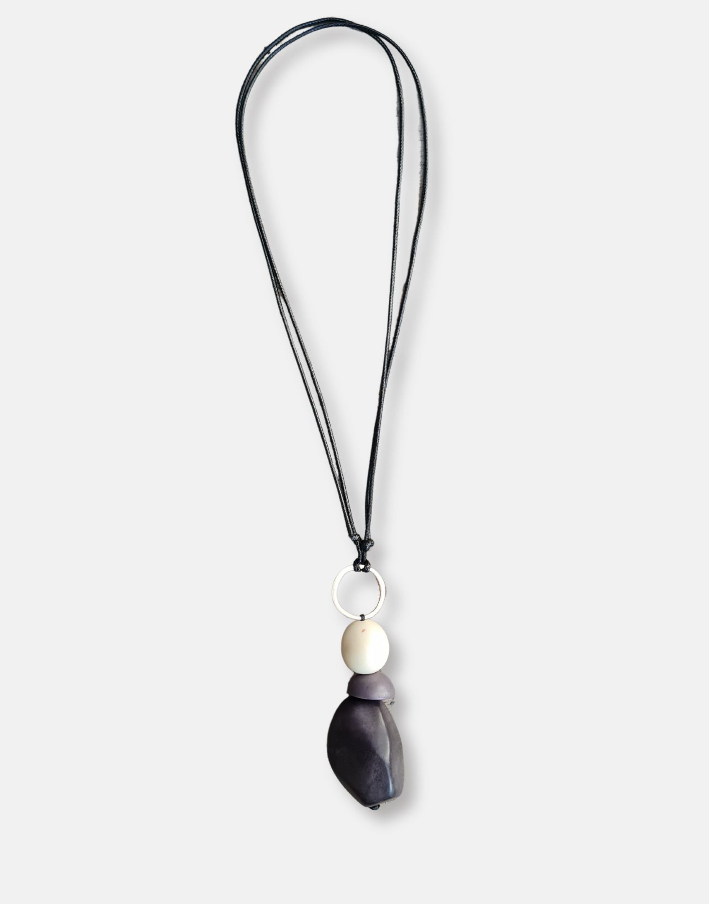 Beta Adjustable Pendant Necklace - Grey