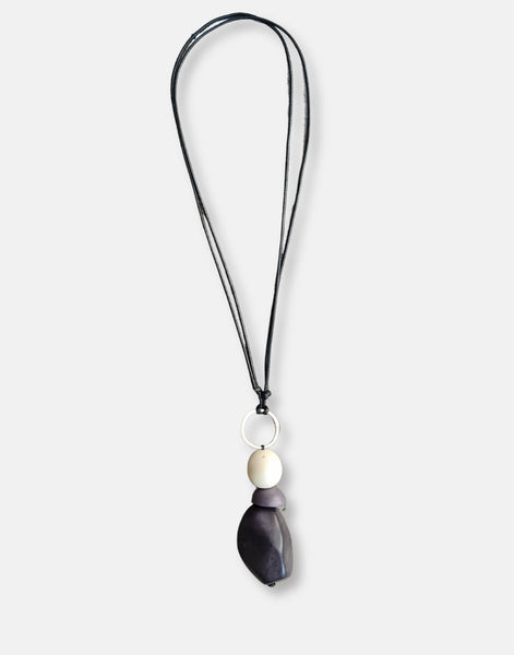 Beta Adjustable Pendant Necklace - Grey