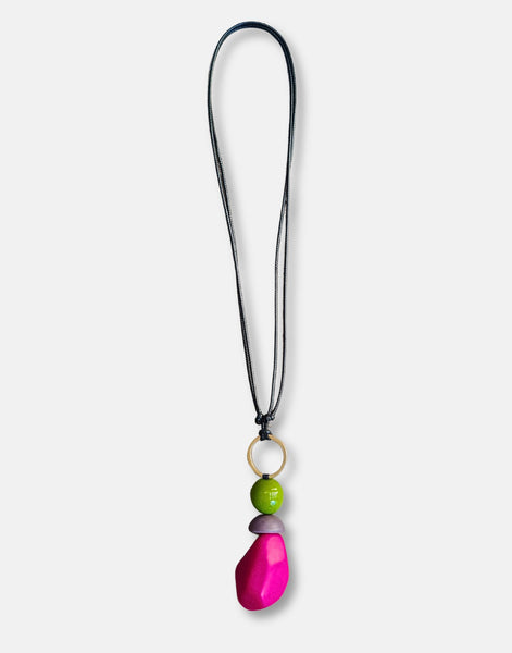 Beta Adjustable Pendant Necklace - Pink