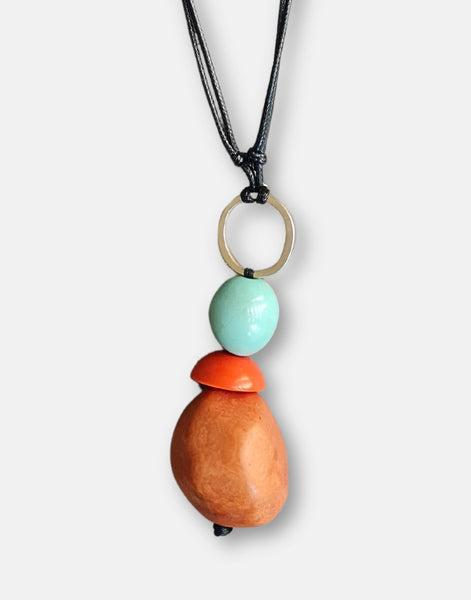 Beta Adjustable Pendant Necklace - Toffee