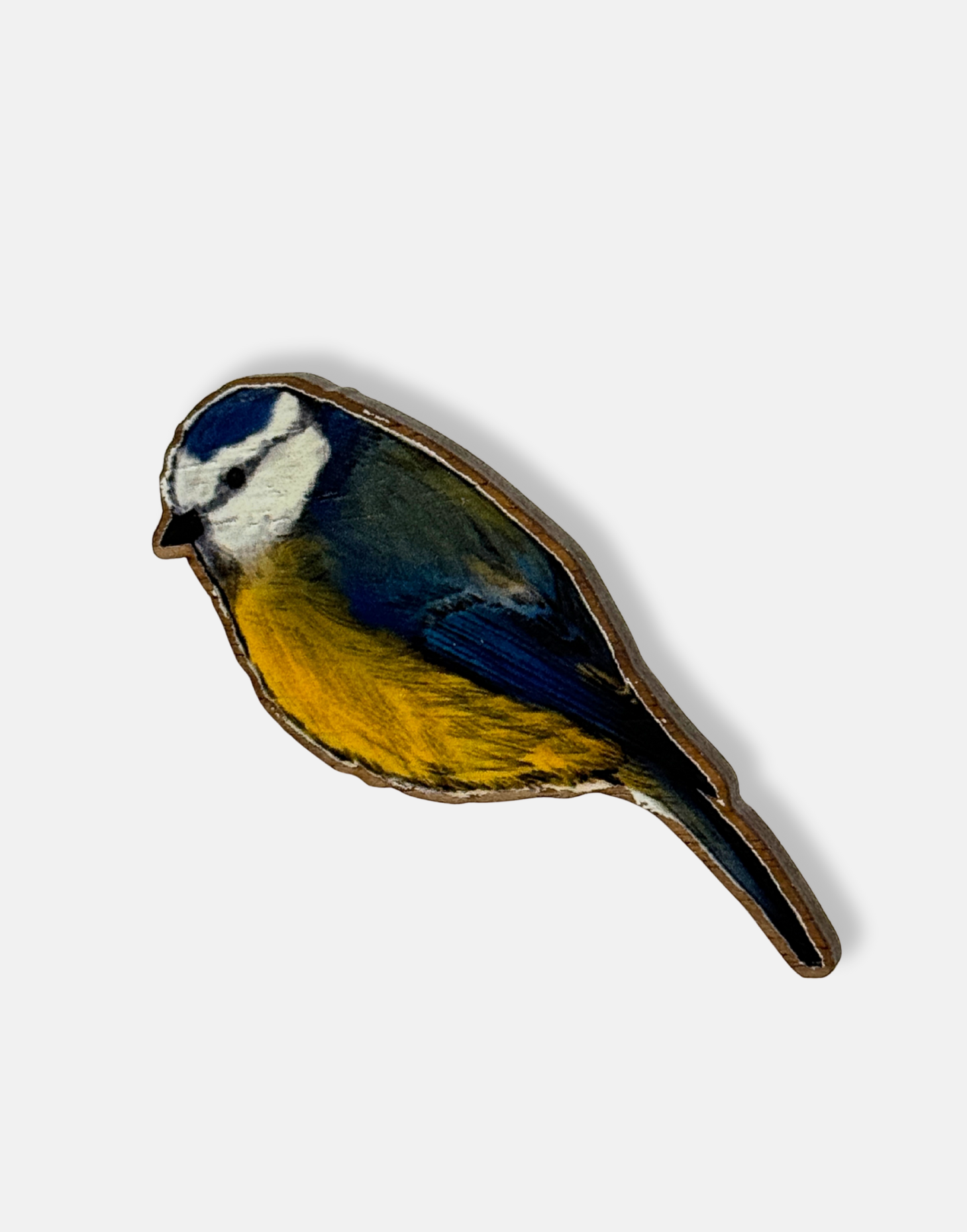 Blue Tit Wooden Brooch – by Ilana Ewing Illustration