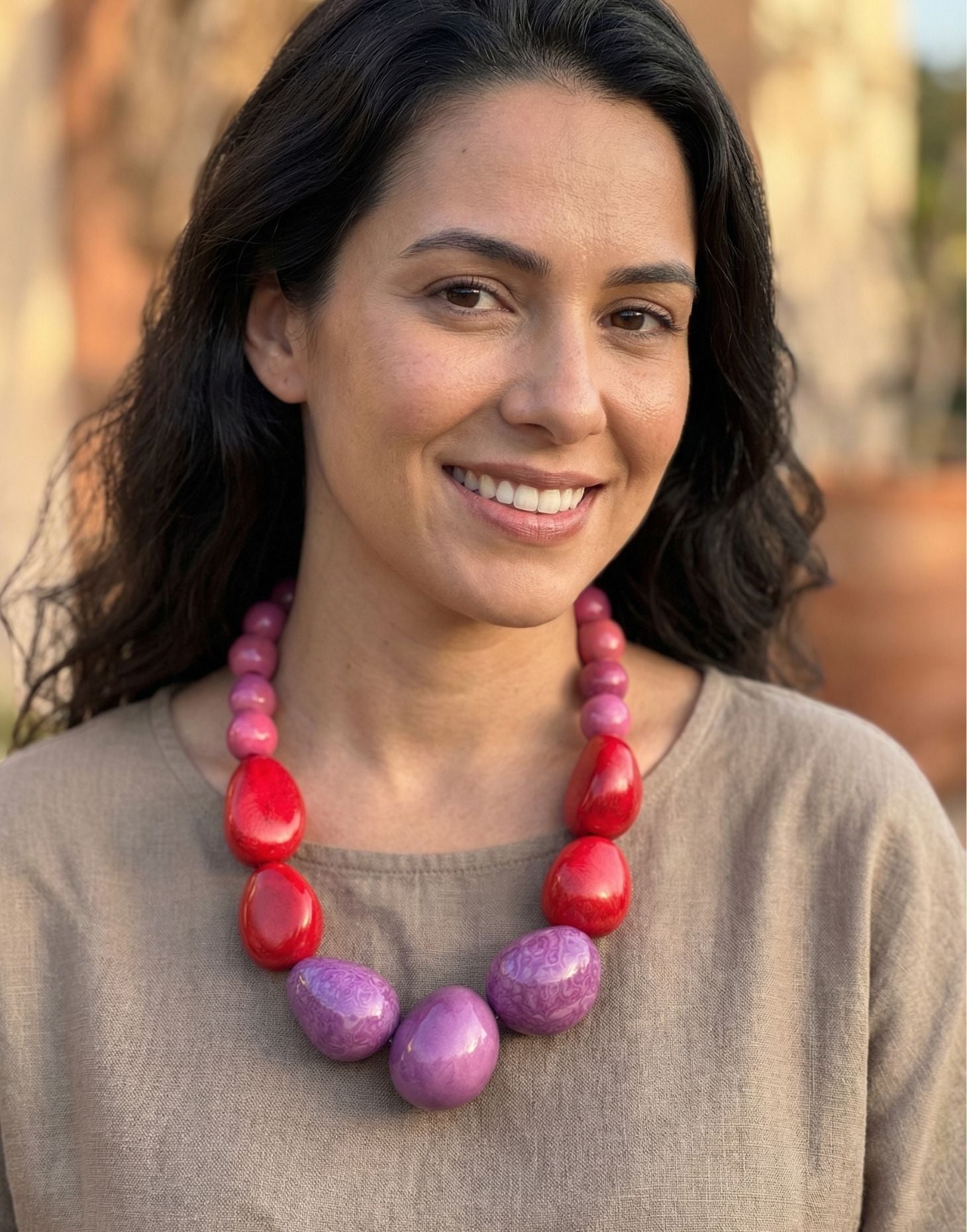 Bohemian Berry Tagua Necklace