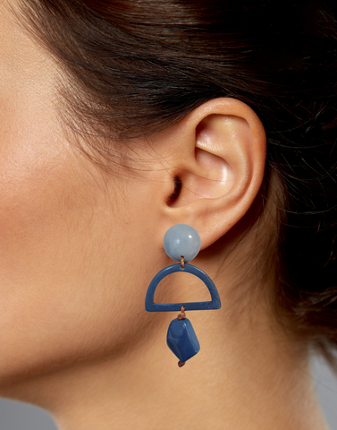 Carmen Tagua Earrings - Blue