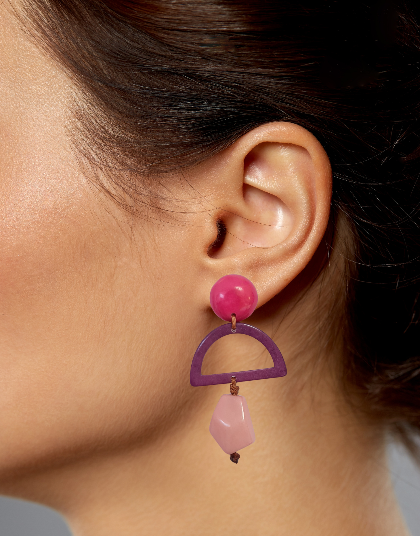 Carmen Tagua Earrings - Pink