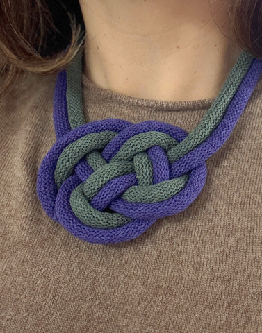 Celtic Harmony Knit Statement Necklace