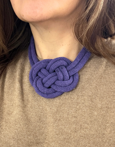 Celtic Harmony Knit Statement Necklace Purple