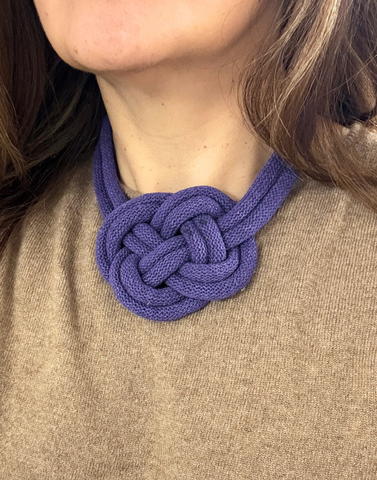 Celtic Harmony Knit Statement Necklace Purple
