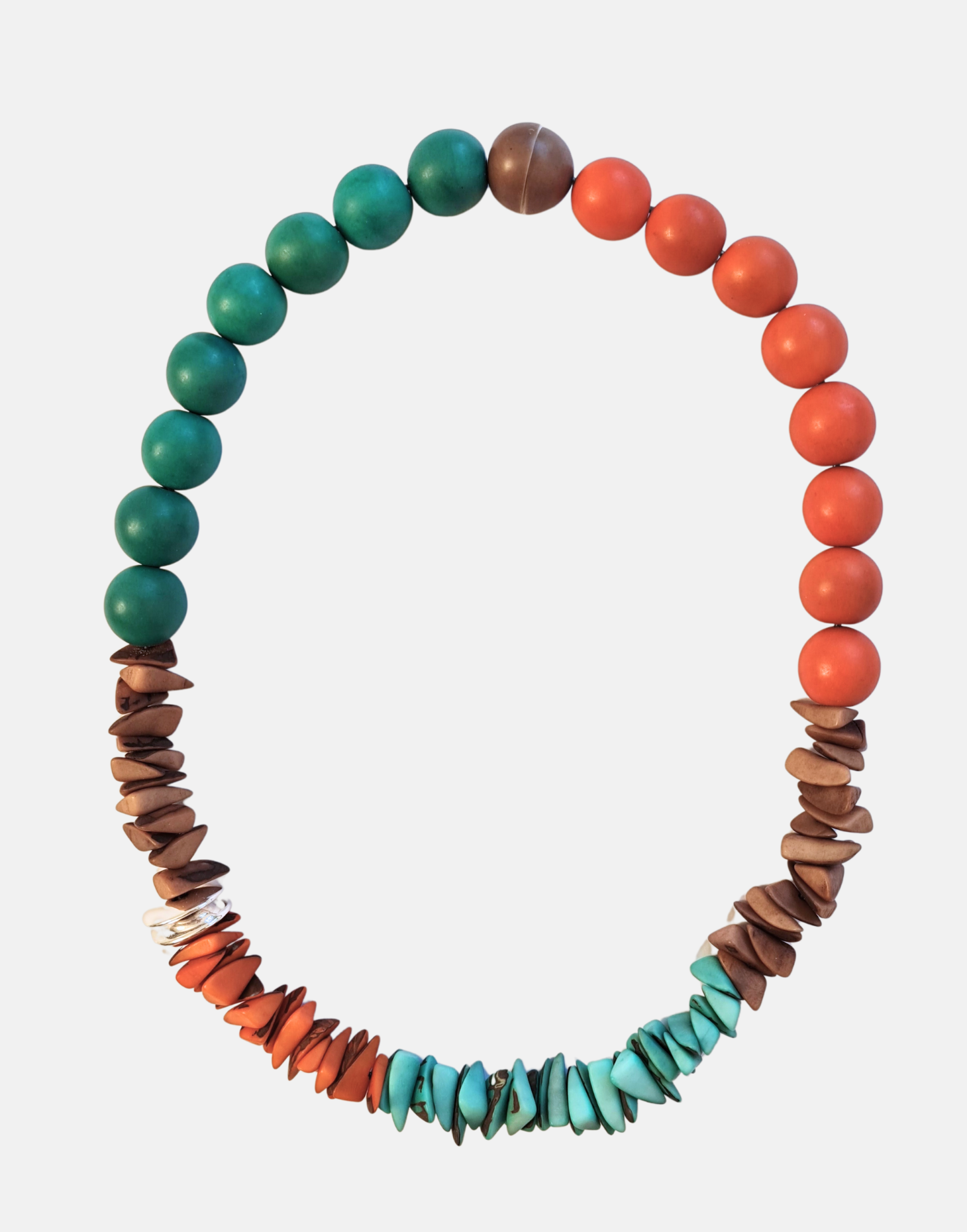 Ayla Necklace - Orange and Aqua
