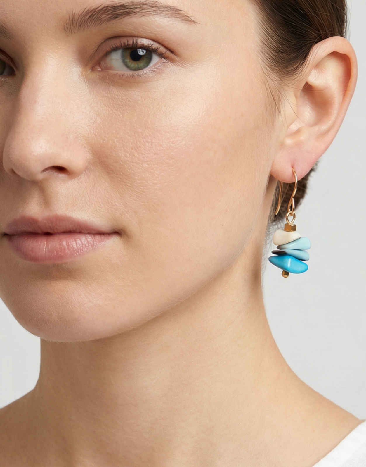 Diana Tagua Earrings - Blue Mix