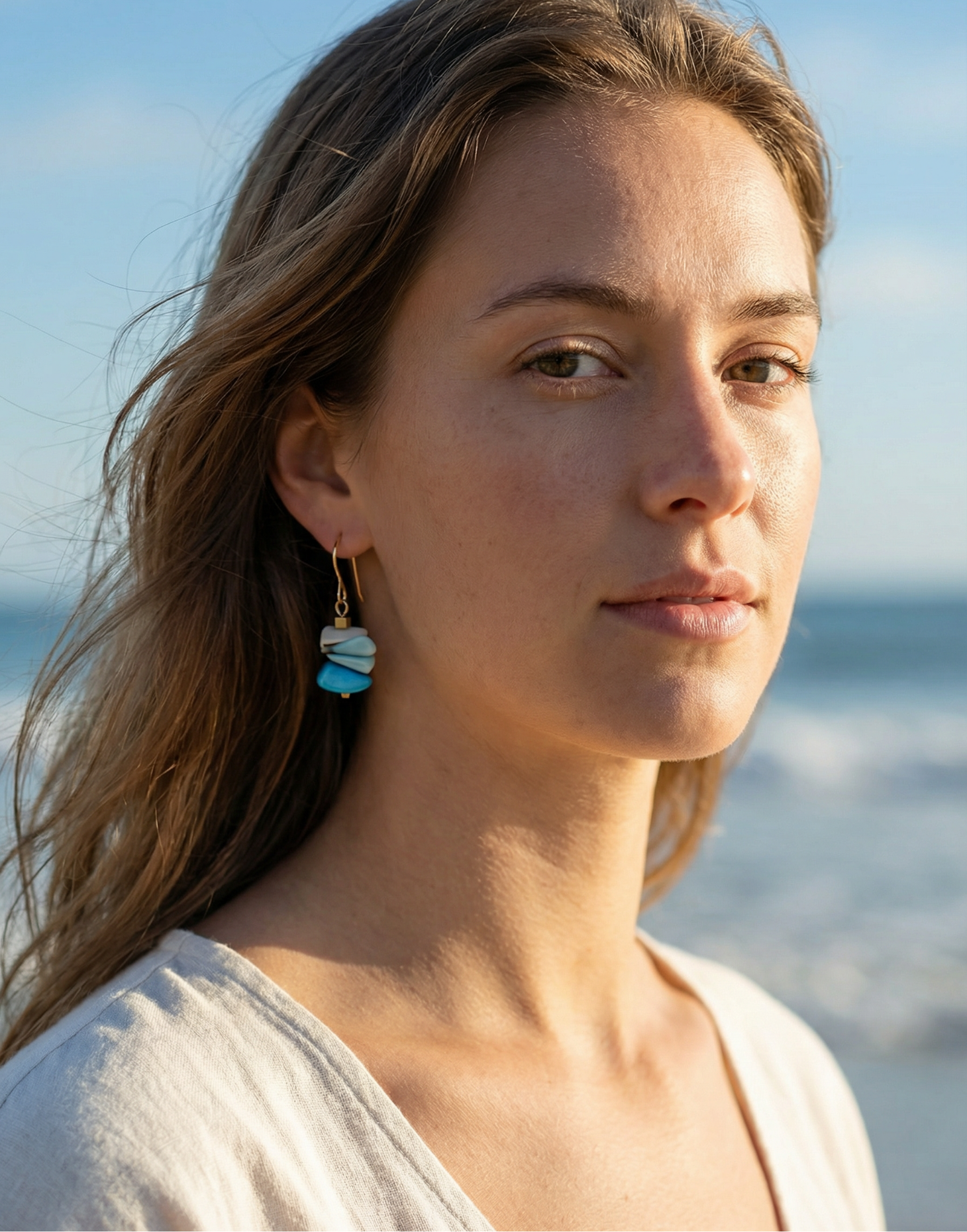 Diana Tagua Earrings - Blue Mix