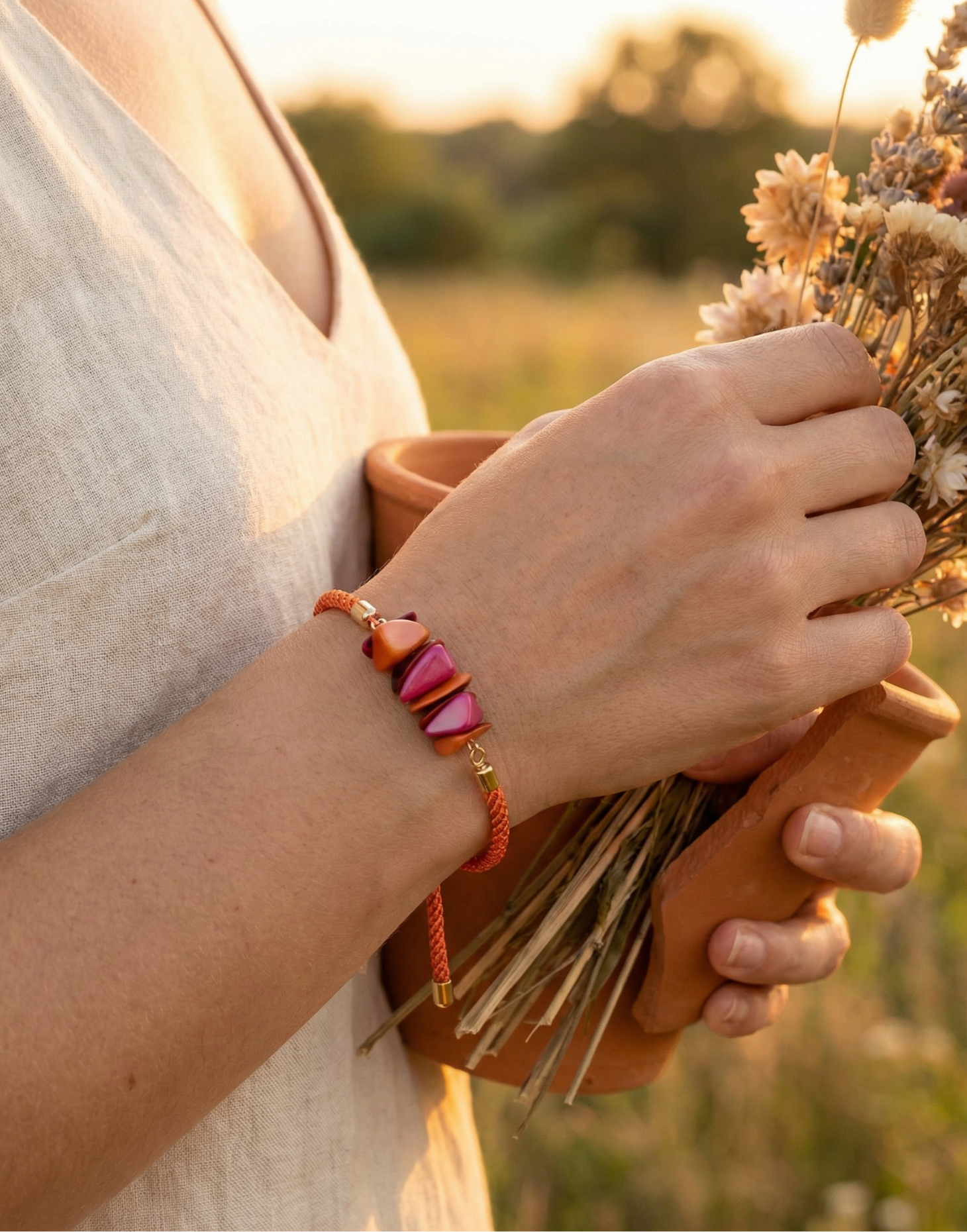 Diana Tagua Bracelet Orange