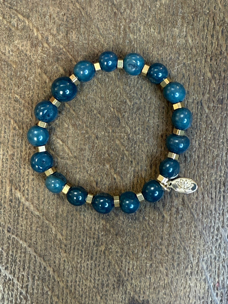 Açaí Berry Seed Bracelet – Elasticated With Gold Brass Accents