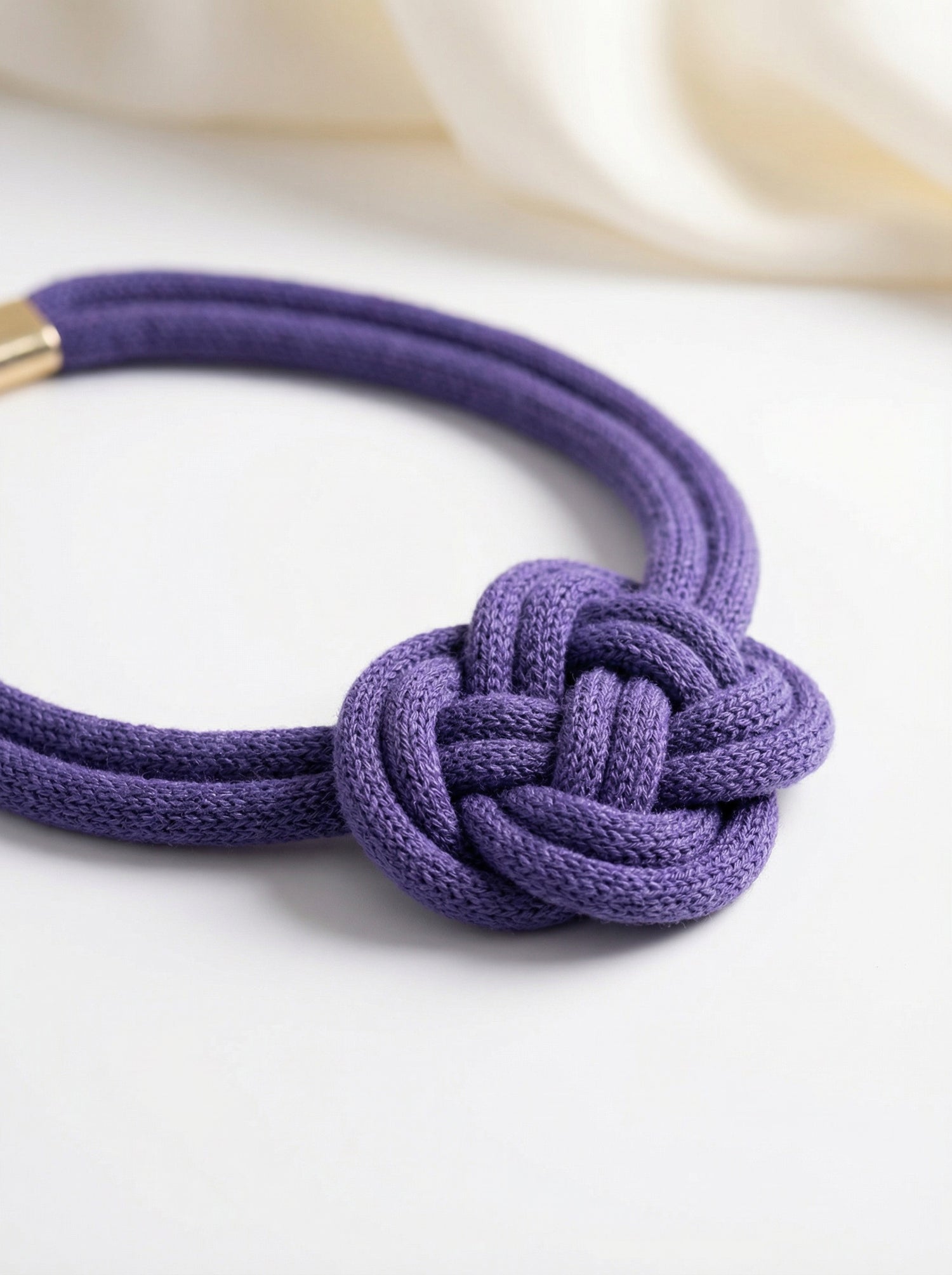 Celtic Harmony Knit Statement Necklace Purple