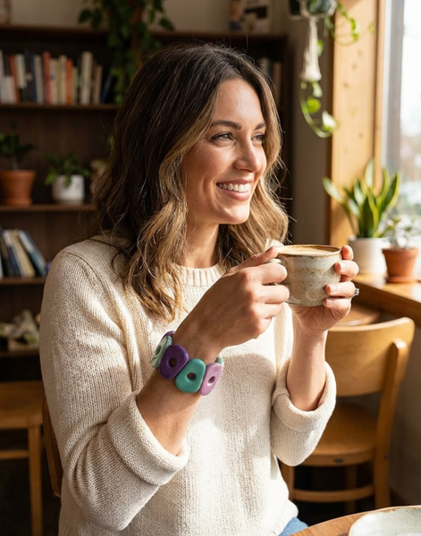 Antonella Tagua Bangles - Purple
