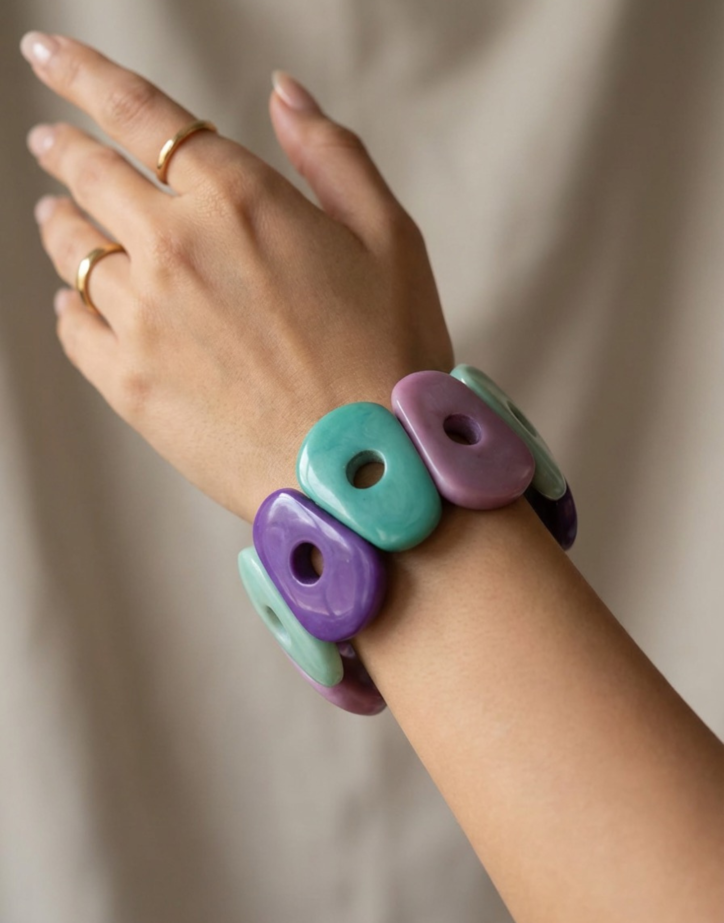 Antonella Tagua Bangles - Purple