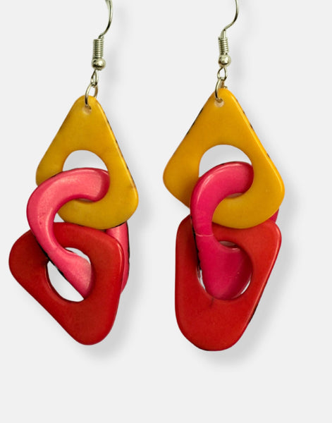 Tania Colourful Tagua Earrings