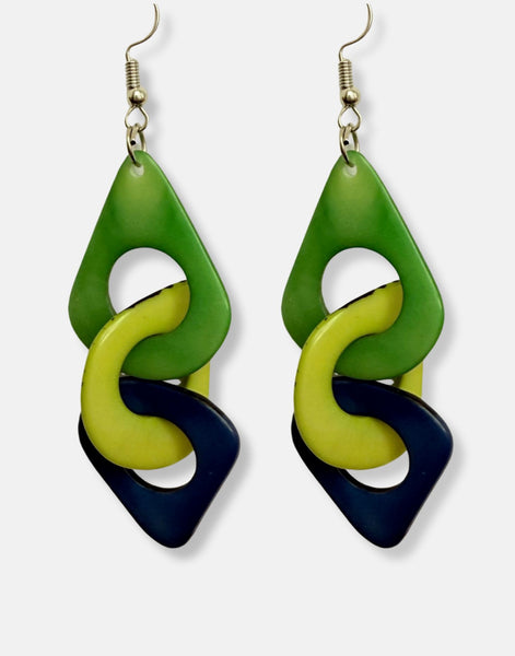 Tania Colourful Tagua Earrings