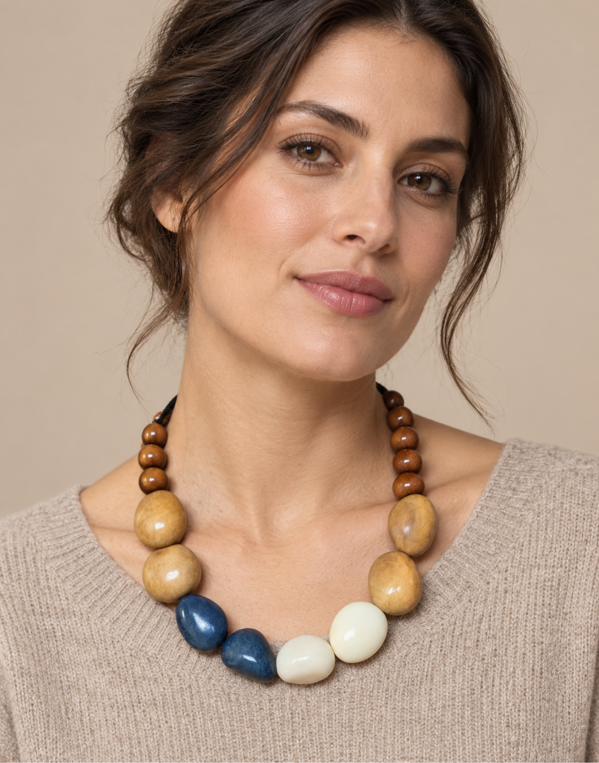 Lucia Late Mix Tagua Statement Necklace