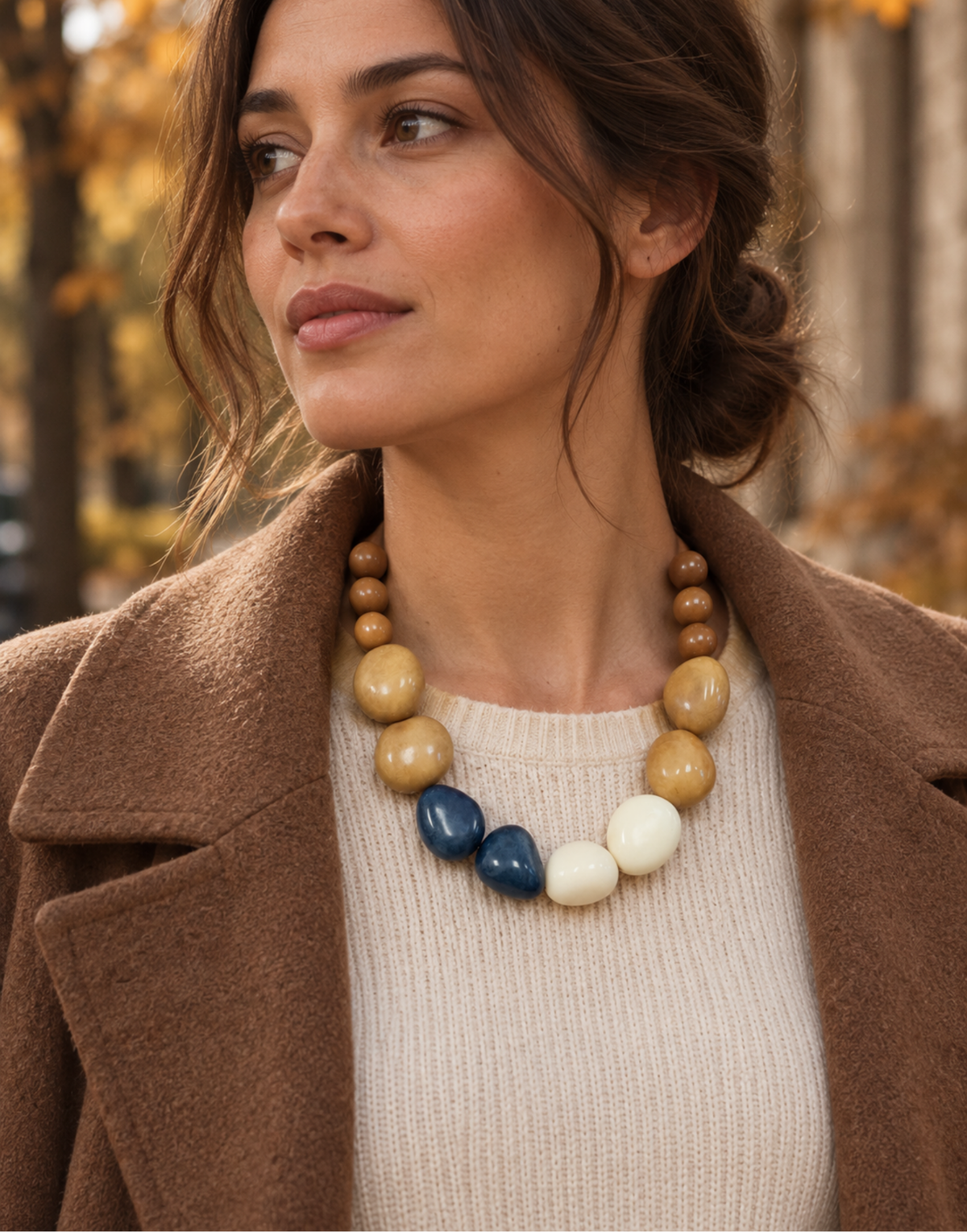 Lucia Late Mix Tagua Statement Necklace