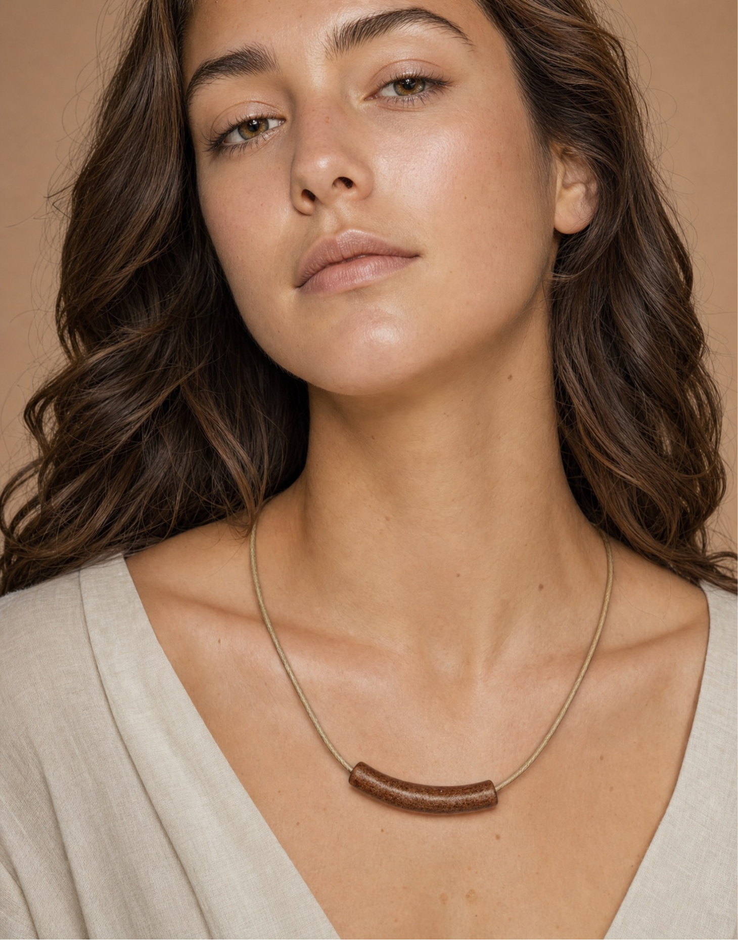 Adjustable Length Minimalist Ceramic Pendant Necklace