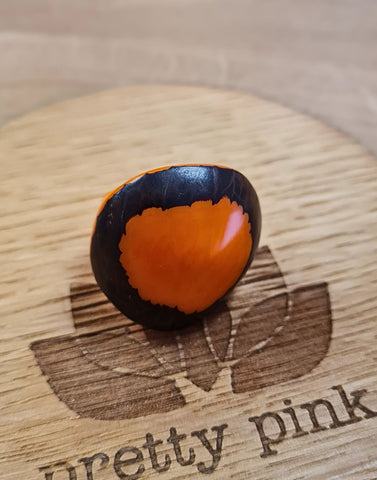 Orange Tagua Ring - Small