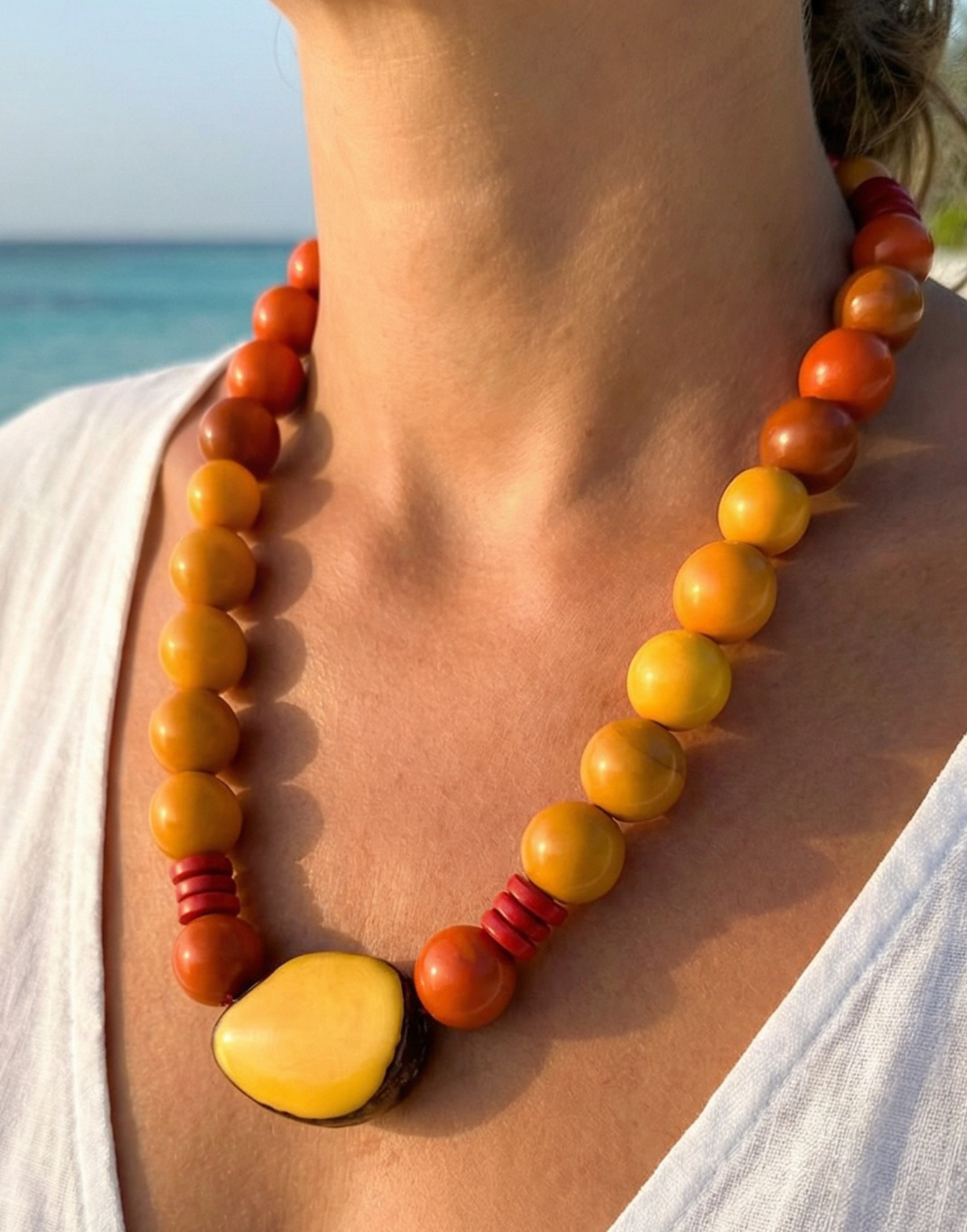 Pilar Tagua Necklace - Sunshine