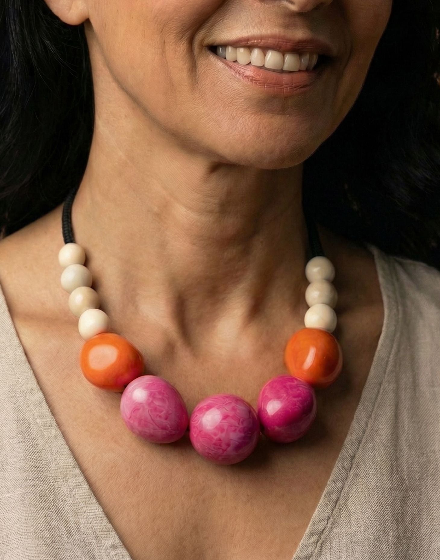 Pink Sands Tagua Necklace