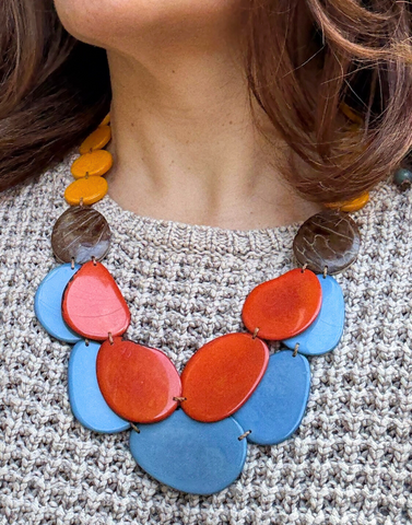 Sandra Tagua Necklace - Sunset
