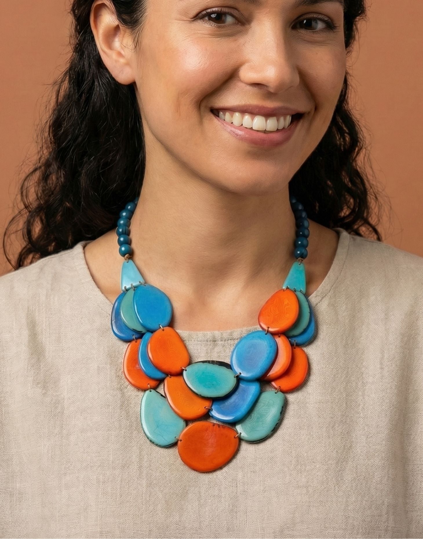 Santos Tagua Necklace - Sunset