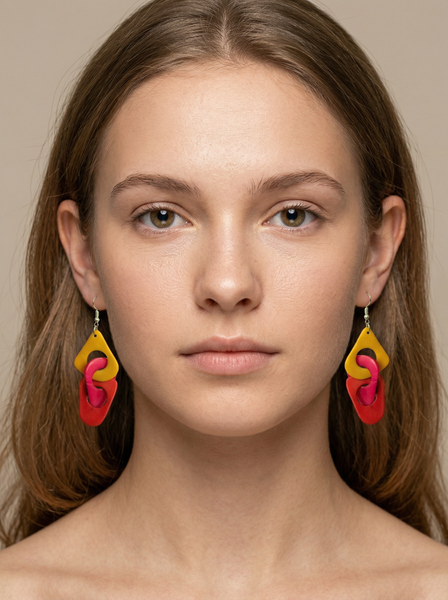 Tania Colourful Tagua Earrings